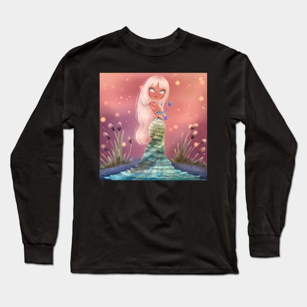 The girl who keeps the secret of the river and wears a bracelet of planets Long Sleeve T-Shirt by irina_zhelinskaya